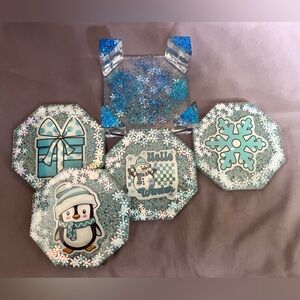Winter ❄️ Sparkly Resin Drink Coasters